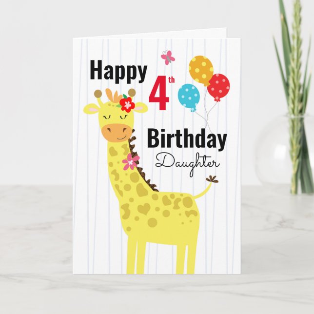 Niedlich Happy Birthday Giraffe Daughter Karte (Vorderseite)