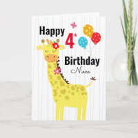 Niedlich Happy Birthday Giraffe Niece Card