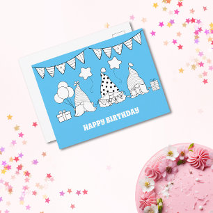 Niedlich Happy Birthday Gnome Briefmarke Postkarte