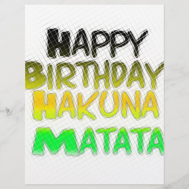 Niedlich Happy Birthday Hakunamatata Inspiration K (Vorderseite)