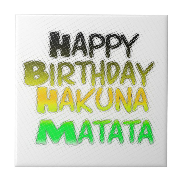 Niedlich Happy Birthday Hakunamatata Inspiration K Fliese (Vorderseite)