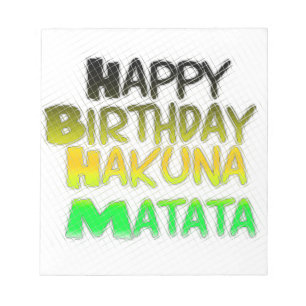 Niedlich Happy Birthday Hakunamatata Inspiration K Notizblock