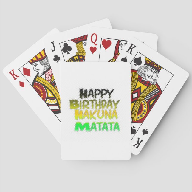 Niedlich Happy Birthday Hakunamatata Inspiration K Spielkarten (Rückseite)