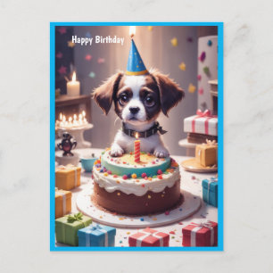 Niedlich Happy Birthday Hund Postkarte