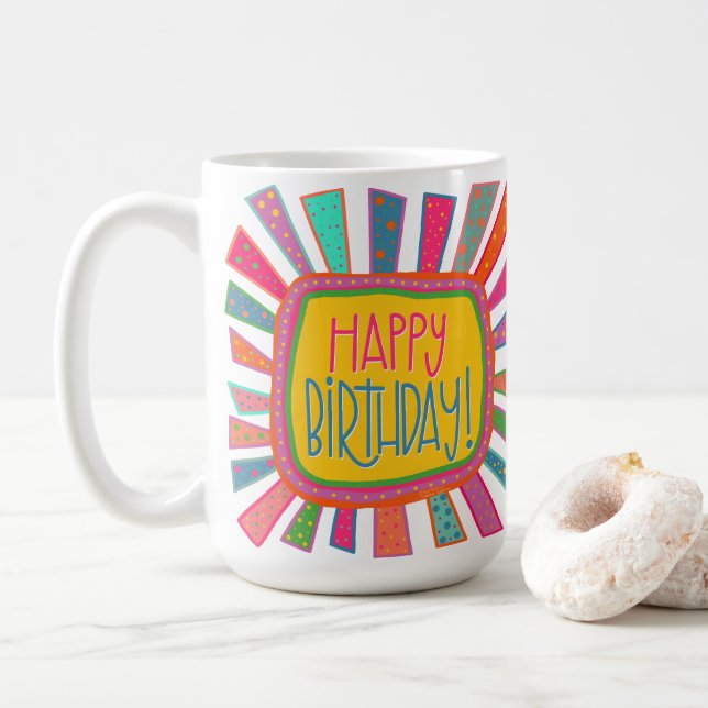 Niedlich Happy Birthday Inspirivity Coffee Tasse (Mit Donut)