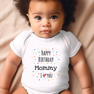 Niedlich Happy Birthday Mommy Baby Strampler