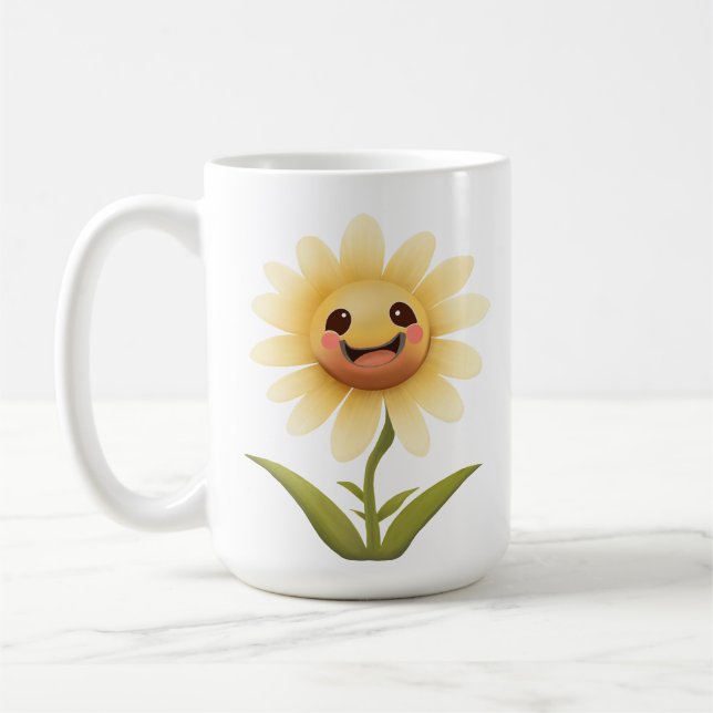 Niedlich Happy Blume Tasse (Links)
