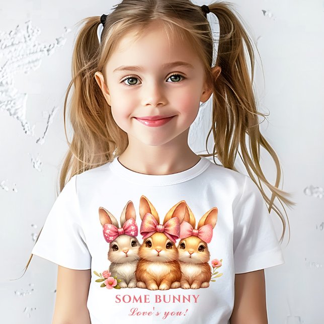 Niedlich Happy Bunny Kids Girl Watercolor Ostern T-Shirt (Cute Happy Bunny Kids Girl Watercolor Easter T-Shirt)