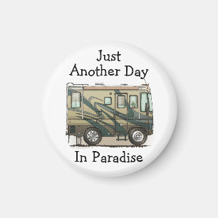 Niedlich Happy Camper Big RV Coach Motorhome Magnet