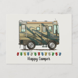 Niedlich Happy Camper Big RV Coach Motorhome Postkarte