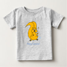 Niedlich Happy Camper Squirrel Summer Baby T - Shi