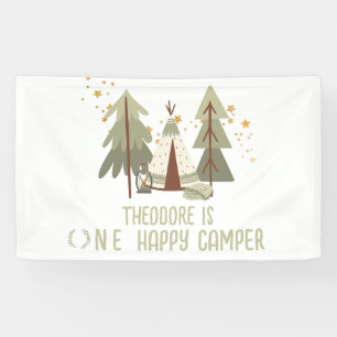 Niedlich Happy Camper Woodland Erster Geburtstag Banner