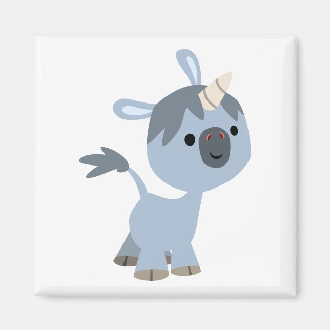 Niedlich Happy Cartoon Baby Unicorn Magnet (Vorne)