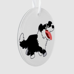Niedlich Happy Cartoon Border Collie Akryllische O Ornament