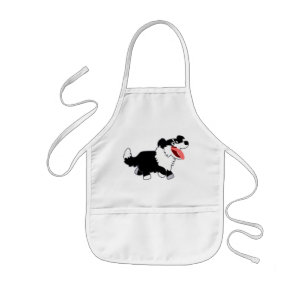 Niedlich Happy Cartoon Border Collie Kids Schürze