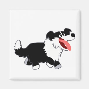 Niedlich Happy Cartoon Border Collie Magnet