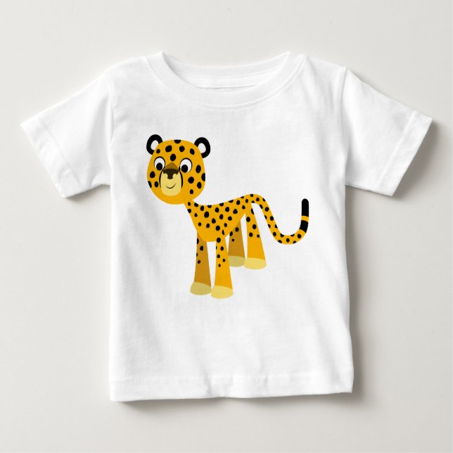 Niedlich Happy Cartoon Cheetah Baby T - Shirt (Vorderseite)