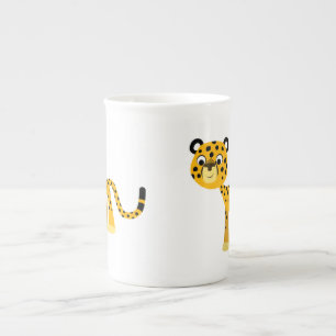 Niedlich Happy Cartoon Cheetah Bone China Tasse