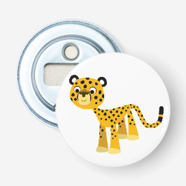 Niedlich Happy Cartoon Cheetah Button Flaschenöffn Flaschenöffner