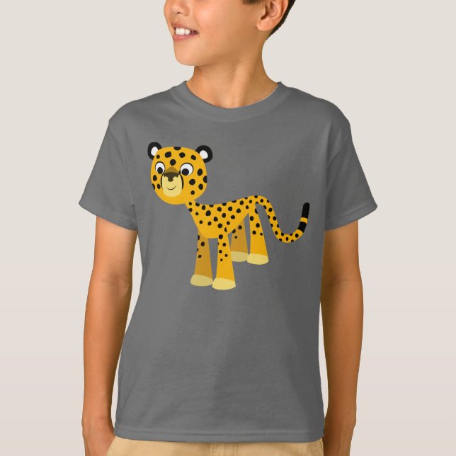 Niedlich Happy Cartoon Cheetah Children T - Shirt (Vorderseite)