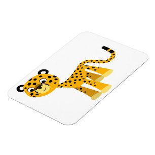 Niedlich Happy Cartoon Cheetah Flexible Magnet