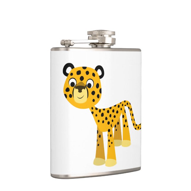 Niedlich Happy Cartoon Cheetah Hip Flask Flachmann (Rechts)