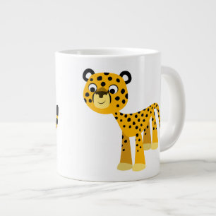 Niedlich Happy Cartoon Cheetah Jumbo Tasse