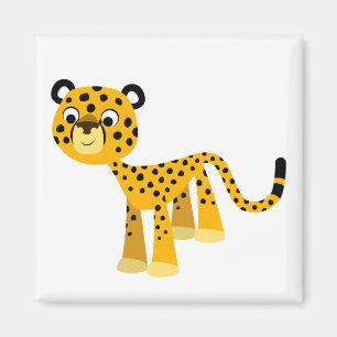 Niedlich Happy Cartoon Cheetah Magnet