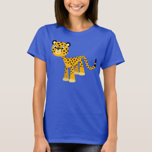Niedlich Happy Cartoon Cheetah Women T - Shirt
