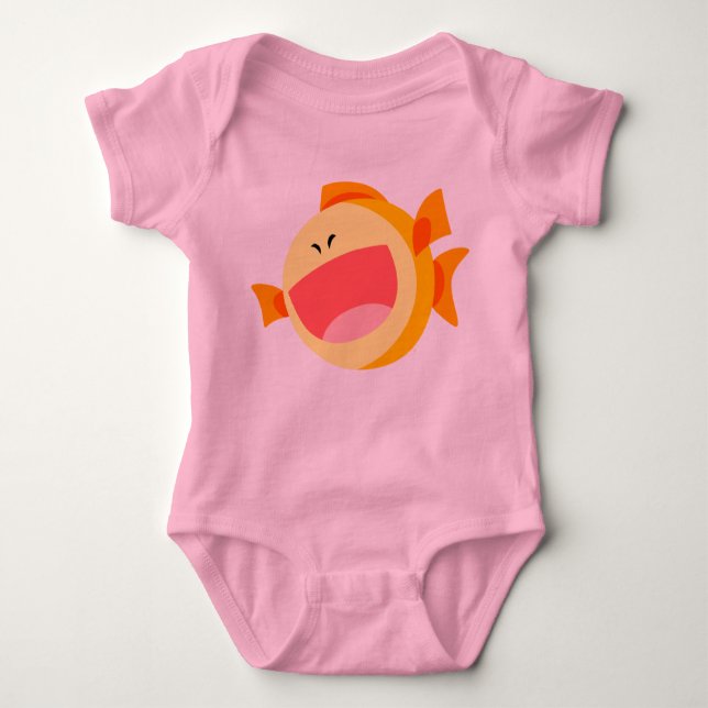 Niedlich Happy Cartoon Fish Baby Baby Strampler (Vorderseite)