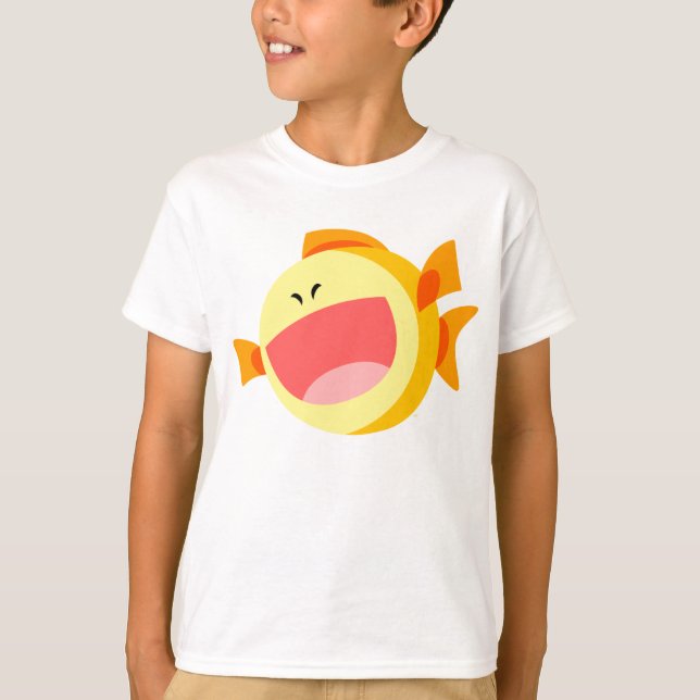 Niedlich Happy Cartoon Fish Children T - Shirt (Vorderseite)