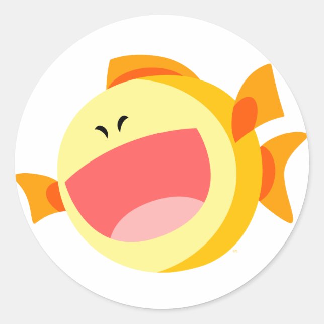 Niedlich Happy Cartoon Fish Sticker (Vorderseite)