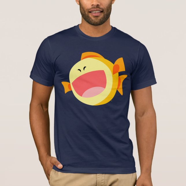 Niedlich Happy Cartoon Fish T - Shirt (Vorderseite)