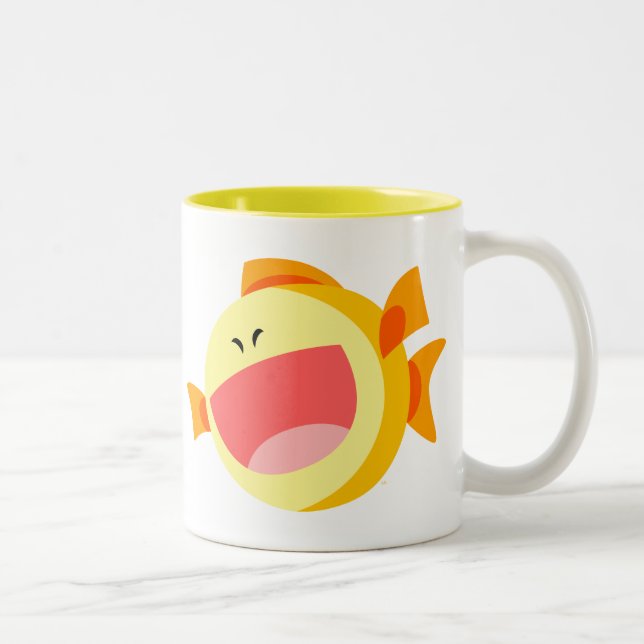 Niedlich Happy Cartoon Fish Tasse (Rechts)