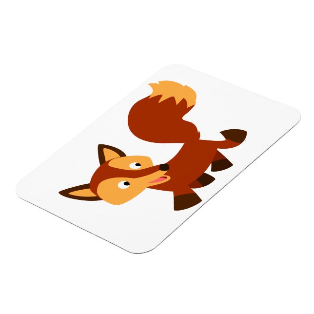 Niedlich Happy Cartoon Fox Flexible Magnet (Linke Seite)