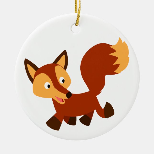Niedlich Happy Cartoon Fox Ornament (Vorne)