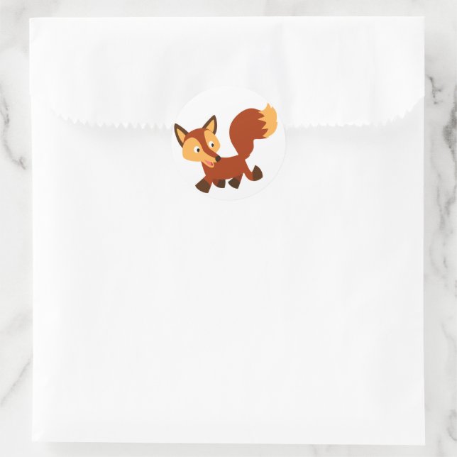 Niedlich Happy Cartoon Fox Sticker (Tasche)