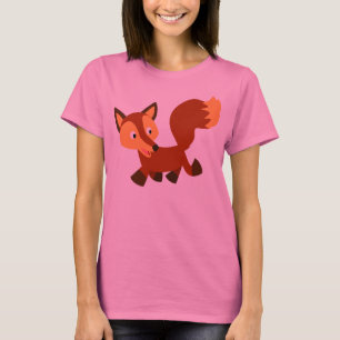 Niedlich Happy Cartoon Fox Women T - Shirt