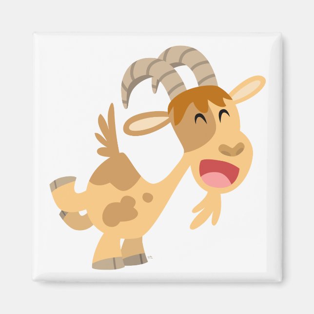 Niedlich Happy Cartoon Goat Magnet (Vorne)