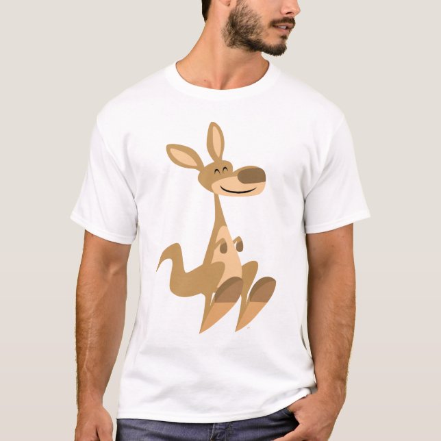 Niedlich Happy Cartoon Kangaroo Children T - Shirt (Vorderseite)