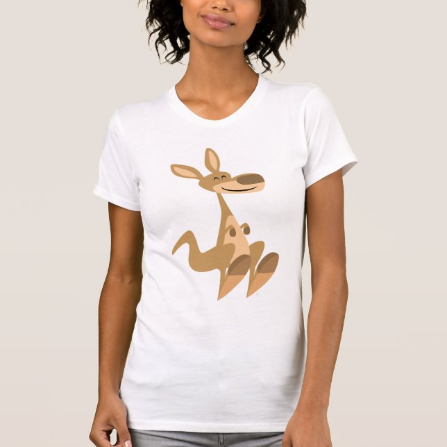 Niedlich Happy Cartoon Kangaroo Women T - Shirt (Vorderseite)