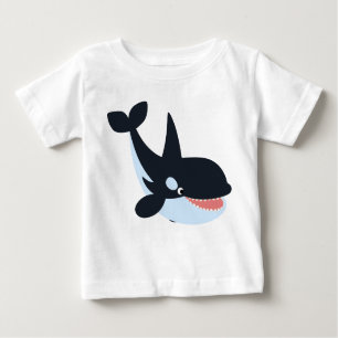 Niedlich Happy Cartoon Killer Whale Baby T - Shirt