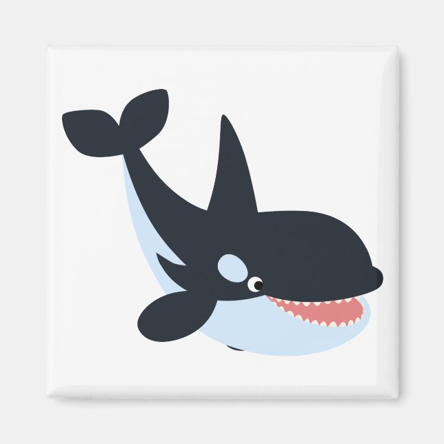 Niedlich Happy Cartoon Killer Whale Magnet (Vorne)