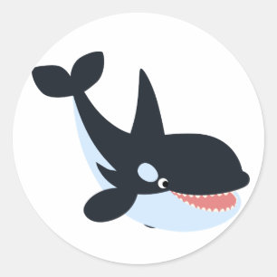 Niedlich Happy Cartoon Killer Whale Sticker