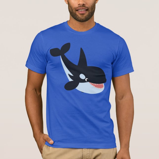 Niedlich Happy Cartoon Killer Whale T - Shirt (Vorderseite)