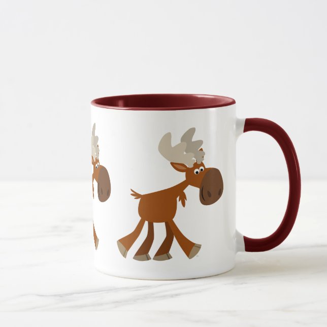 Niedlich Happy Cartoon Moose Tasse (Rechts)