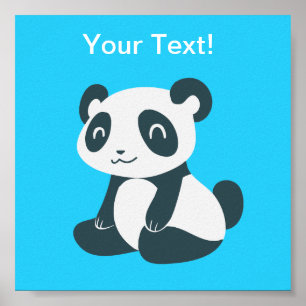 Niedlich Happy Cartoon Panda Poster