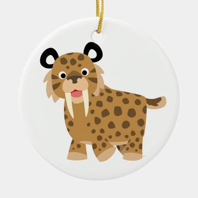 Niedlich Happy Cartoon Smilodon Ornament (Vorne)