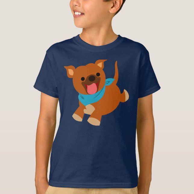 Niedlich Happy Cartoon Staffie Children T - Shirt (Vorderseite)