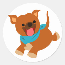 Niedlich Happy Cartoon Staffie Sticker